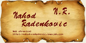 Nahod Radenković vizit kartica
